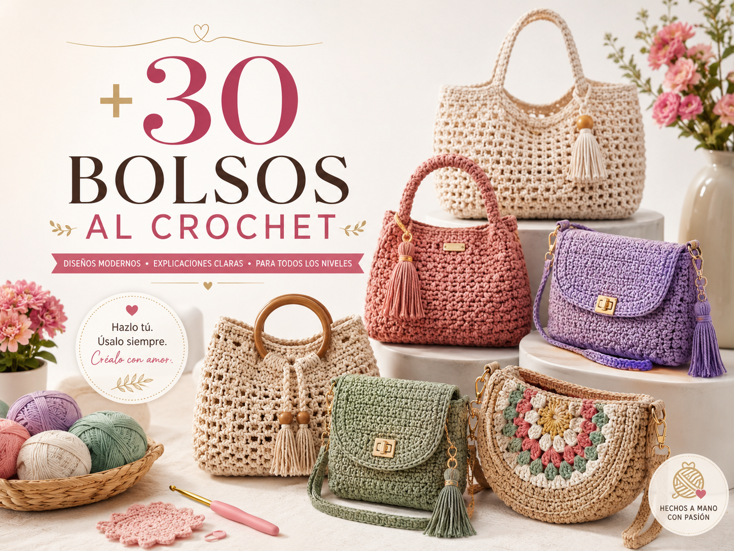 Más de 30 bolsos al crochet